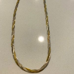 925 silver two-tone braided chain